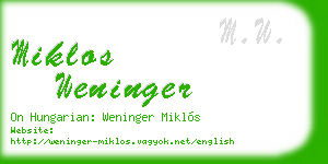 miklos weninger business card