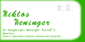 miklos weninger business card